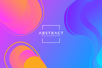 Wallpaper Gradient Geometric Background Abstract. Liquid Shape Fluid Design. Web Design Futuristic Banner Template Media Post Sale. Colorful motion Blue Orange Yellow Pink.