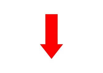red arrow down white background 