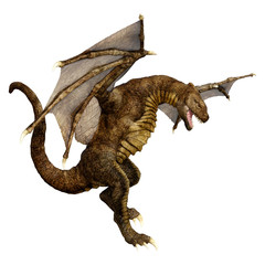 Fototapeta premium 3D Rendering Fairy Tale Dragon on White