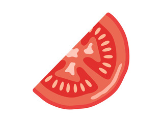 カットされたトマトのイラスト