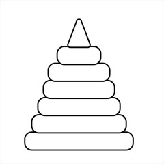 Coloring page outline of pyramid toy. Vector illustration.