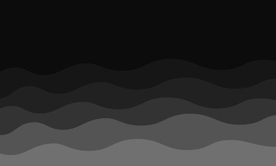 Black waves background abstract design. Vector illustration