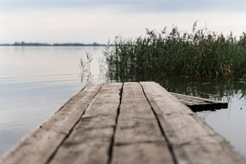 Fototapeta premium wooden pier on the lake