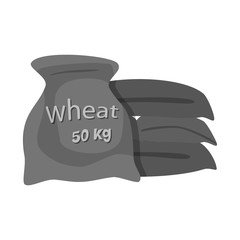 Isolated object of bag and grain symbol. Collection of bag and wheat vector icon for stock.