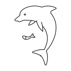 Dolphin vector icon.Outline vector icon isolated on white background dolphin .