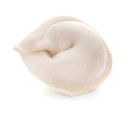 Fototapeta na wymiar Raw fresh dumpling on white background