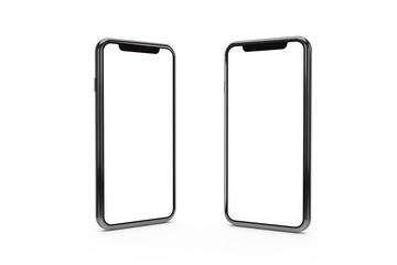 3D Rendering of Blank Full Screen Smart Phone