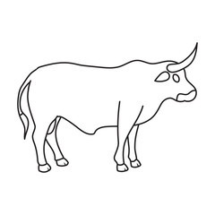 Bull vector icon.Outline vector icon isolated on white background bull.