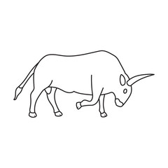 Bull vector icon.Outline vector icon isolated on white background bull.