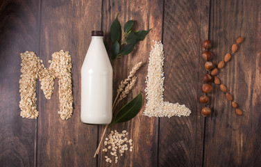 Plant based milk, ingredients for plant milk - 325632930