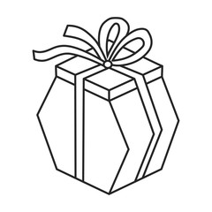 Gift box vector icon.Outline vector icon isolated on white background gift box.