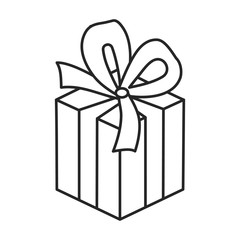 Gift box vector icon.Outline vector icon isolated on white background gift box.