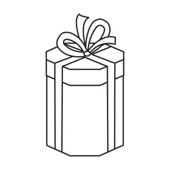 Gift box vector icon.Outline vector icon isolated on white background gift box.