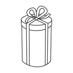Gift box vector icon.Outline vector icon isolated on white background gift box.
