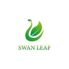 swan leaf logo. nature logo with swan shape