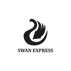 swan express logo. swan logo with arrow. package delivery services logo