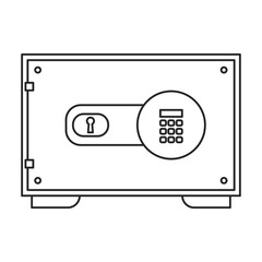 Bank safe vector icon.Outline vector icon isolated on white background bank safe.