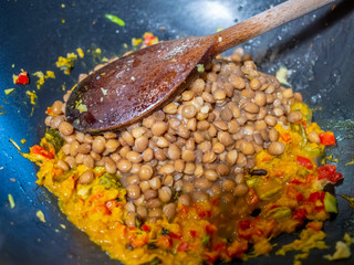 Cooking up a spicy lentil Indian dish