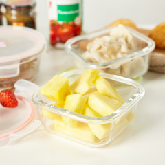 Fruits and vegetables in glass preservation box 