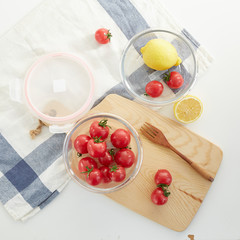 Fruits and vegetables in glass preservation box 