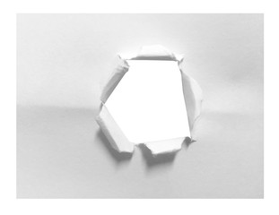 torn hole paper isolated on white background, this has clipping path.