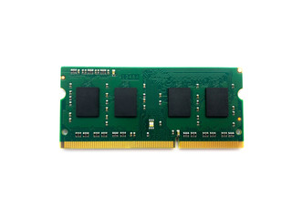 RAM isolated on a white background. RAM for laptop. Random access memory. 