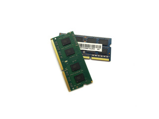 RAM isolated on a white background. RAM for laptop. Random access memory. 