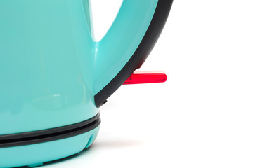 modern green electric kettle, isolated on white background  - Image