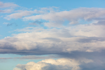 Clouds in the sky at sunset as a background