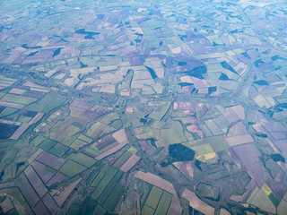 Russian landscape view from the plane