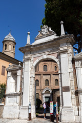 Entrance to 6th century Basilica di San Vitale and the Mausoleum of Galla Placidia in Ravenna. Italy