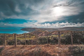 Obraz premium Landscape of Makara Beach in Wellington, New Zealand 