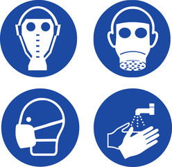 ISO 7010 SIGNAL OF OBLIGATION TO WEAR MASK COVID19 CORONAVIRUS COVID-19