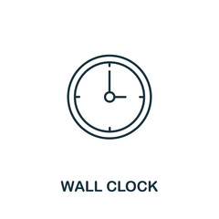 Wall Clock icon from office tools collection. Simple line Wall Clock icon for templates, web design and infographics