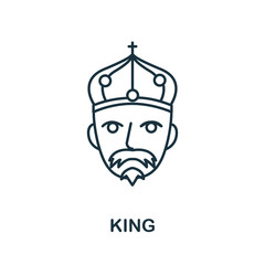 King icon from russia collection. Simple line King icon for templates, web design and infographics
