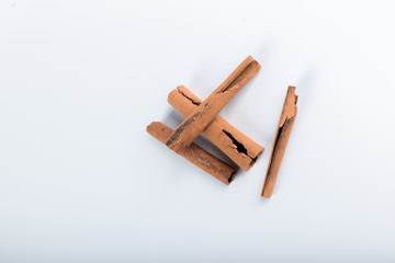 Vietnamese cinnamons isolated on white
