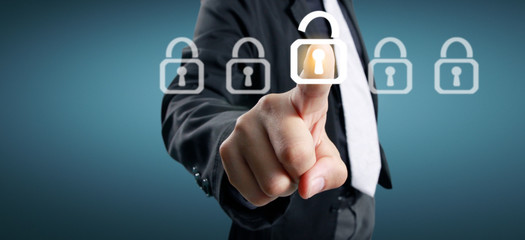 Hands touching button screen interface global connection customer networking