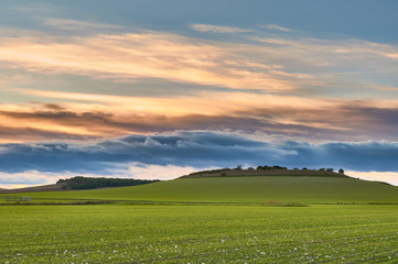 Atardecer en los campos de Castilla