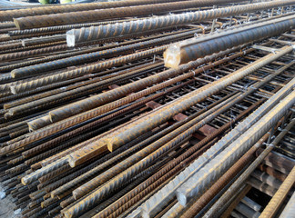 Hot rolled deformed steel bars or steel reinforcement bar tied together before cast in the concrete. Its function is to increase the concrete strength. 