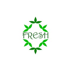 Fresh word lettering icon. Eco sign