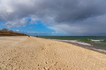 Fototapeta na wymiar On the island of Usedom, Baltic Sea, in winter.