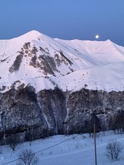 Amazing view on Georgian mountains in Gudauri ski resort