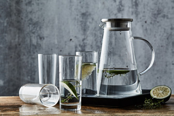 Glass kettle and water cup