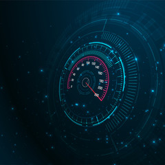 Speed motion background with speedometer car