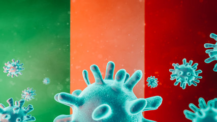 Fototapeta na wymiar Coronavirus covid-19, la nueva enfermedad viral afecta a Italia.