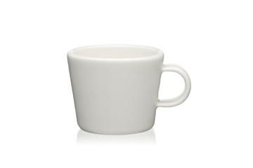 White cup isolated on a white background.
