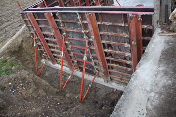 Wall concrete formwork fondations preparation 