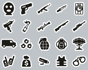 Terrorist Or Assassin Icons Black & White Sticker Set Big