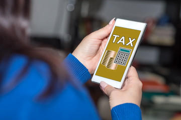 Tax concept on a smartphone