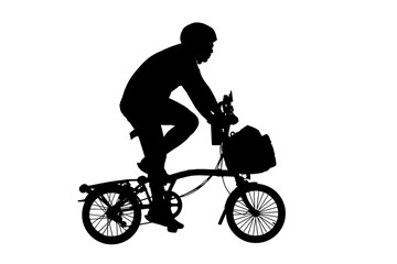 Obraz premium Cycling Silhouette on white background